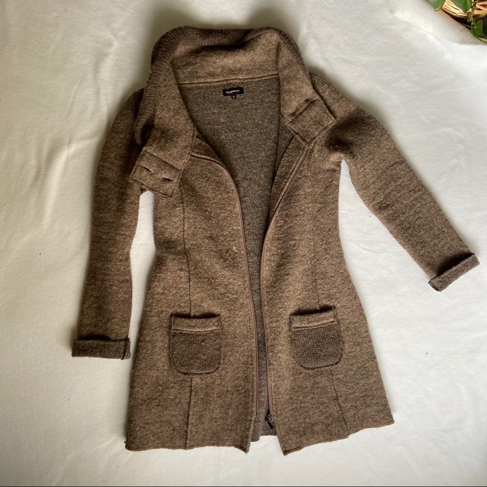 SOLD Felted Italian Sweater Zip up Coat